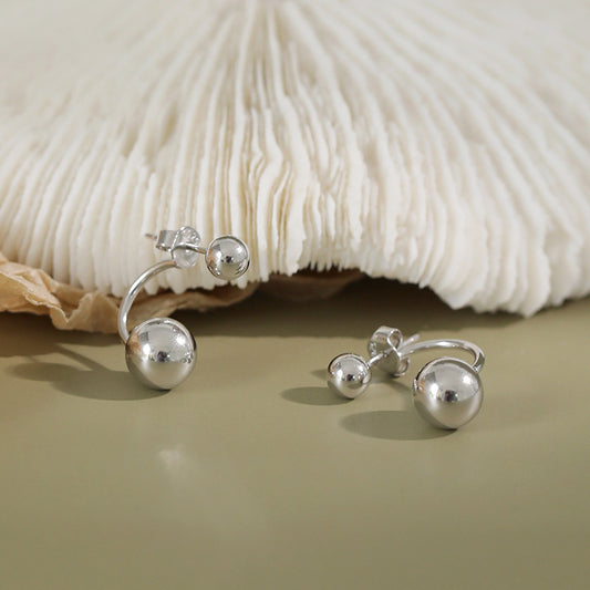 CHROME BALL EARRINGS