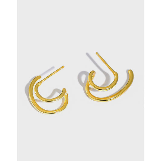 FAUX DOUBLE HOOP EARRINGS