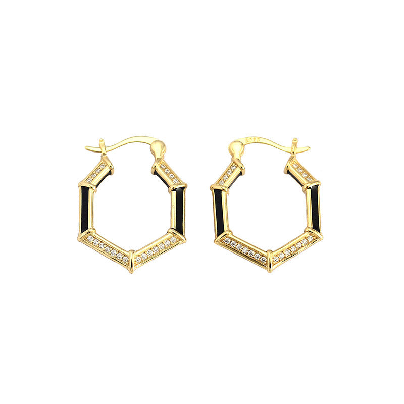 HEXAGON CZ HOOPS