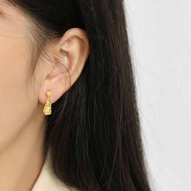 BEVELED WATERDROP EARRINGS