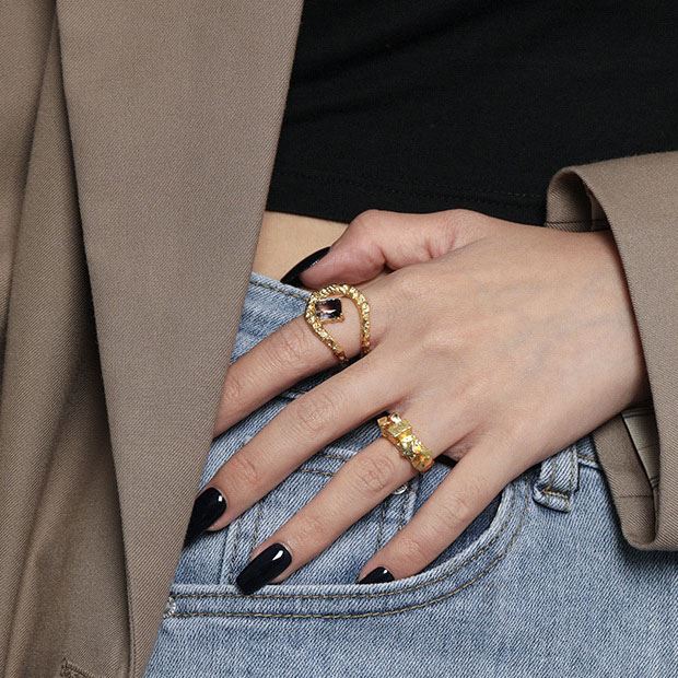 TOURMALINE MOON RING