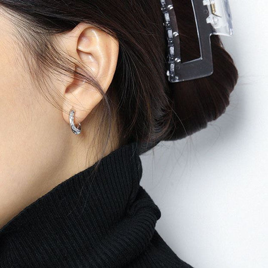 GRAPHITE HOOP EARRINGS