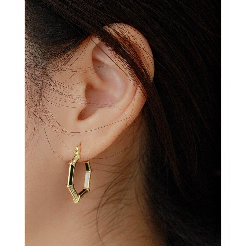 HEXAGON CZ HOOPS